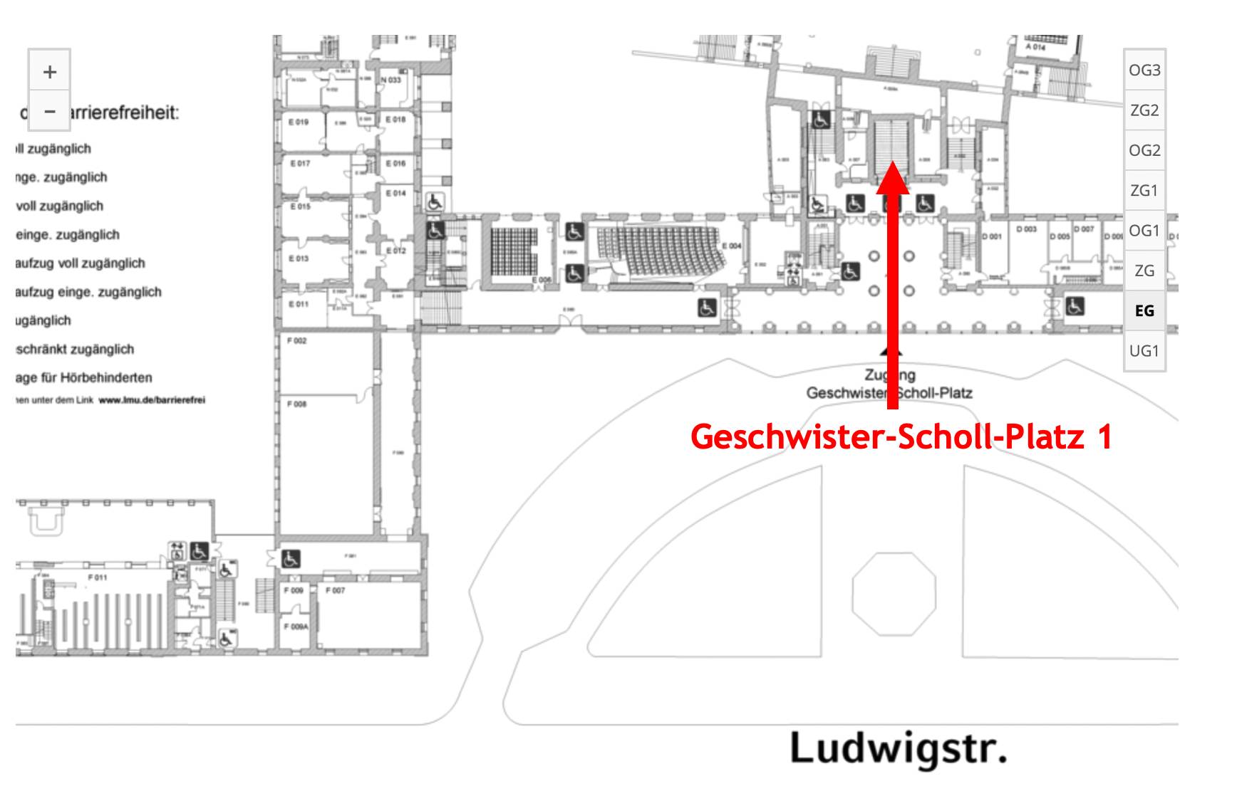Plan of the building: main entrance